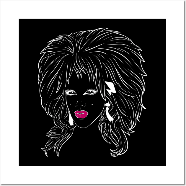 Lill the drag queen white lines Wall Art by RobskiArt